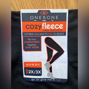 NWT ONE51ONE Cozyfy Fleece Lined Leggings Size 2X/3X Black Plush Thermal